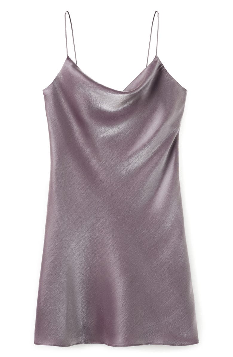 MANGO Cowl Neck Satin Mini Slipdress, Alternate, color, 