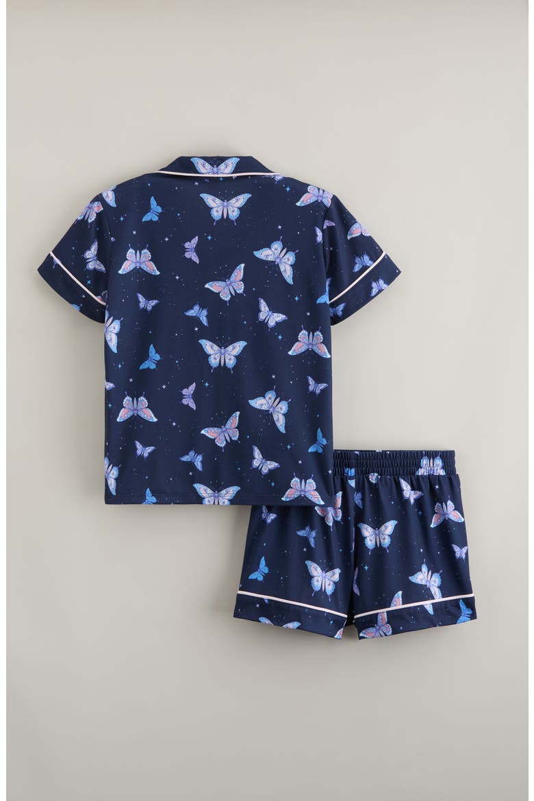Kids' Short Pajamas, Alternate, color, NAVY PEACOAT BUTTERFLIES