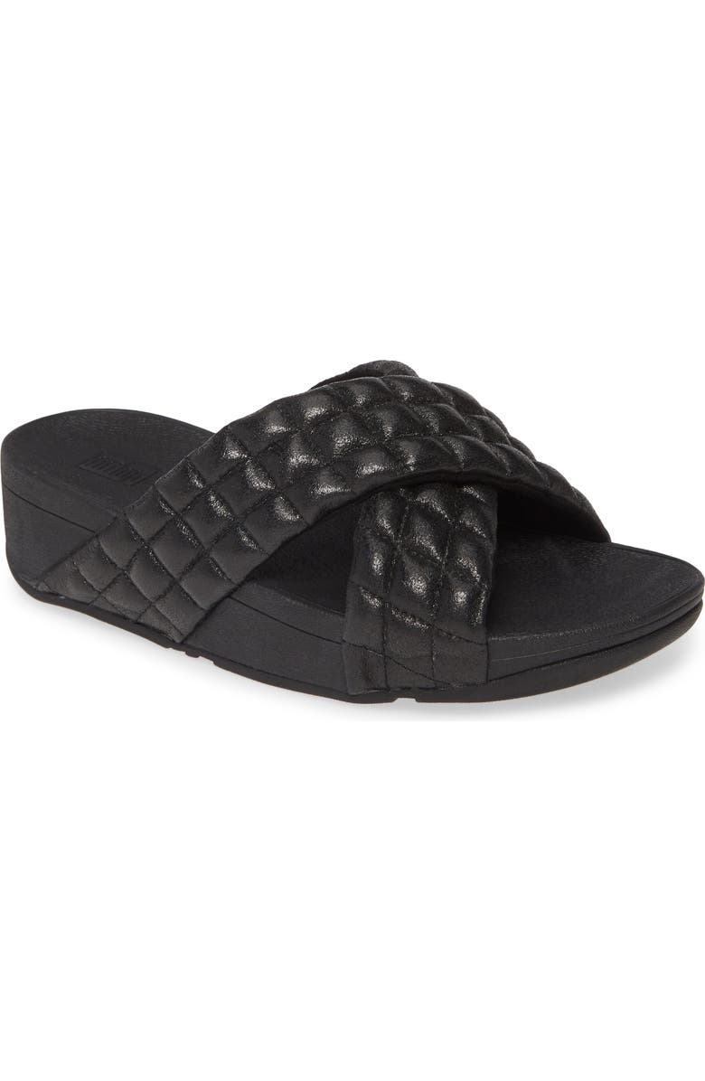 FitFlop Lulu Padded Shimmy Suede Slide Sandal, Main, color,