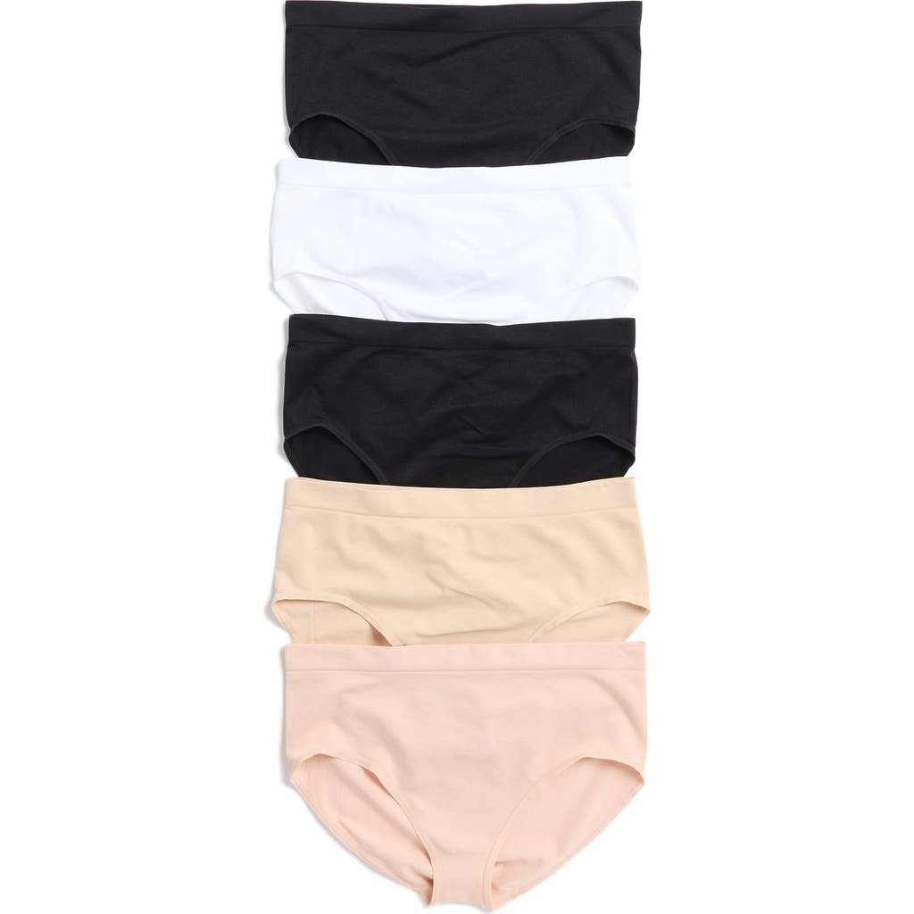 Nordstrom Rack Seamless 5-pack Full Briefs In Pink Hero Multi
