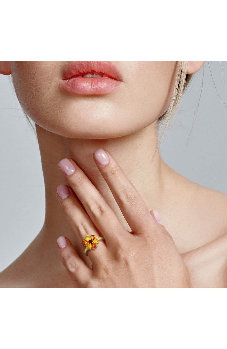 Julianna B. Orange & Yellow Sapphire Flower Ring, Alternate, color, Sapphire