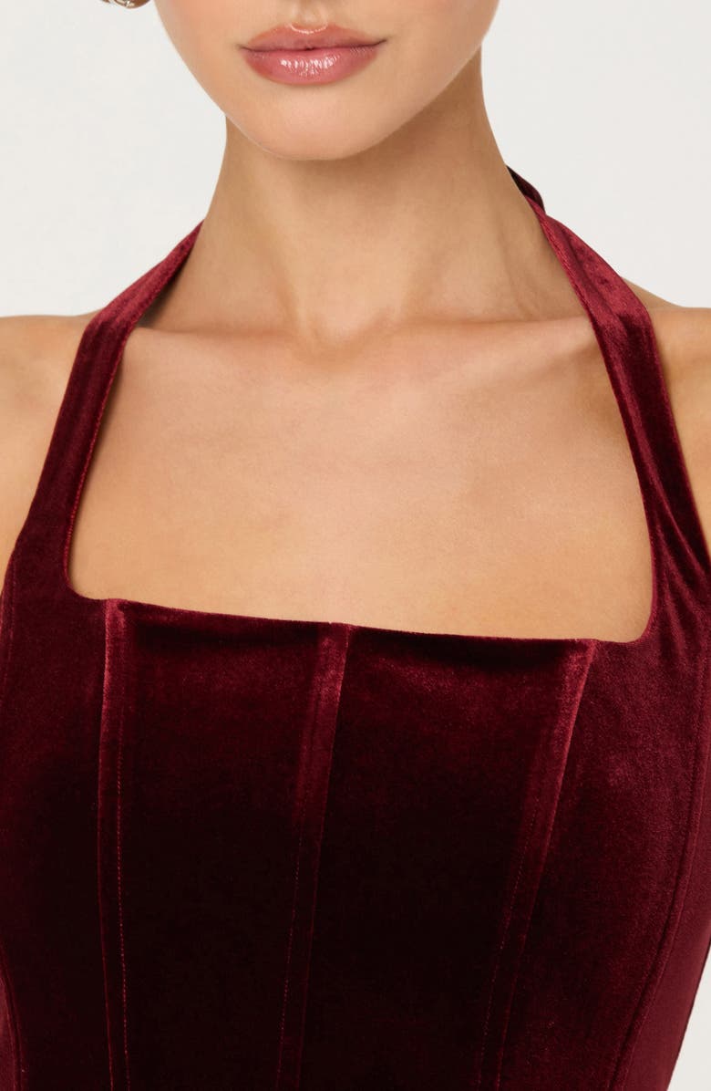 ASTR the Label Jacy Velvet Halter Top, Alternate, color, Wine