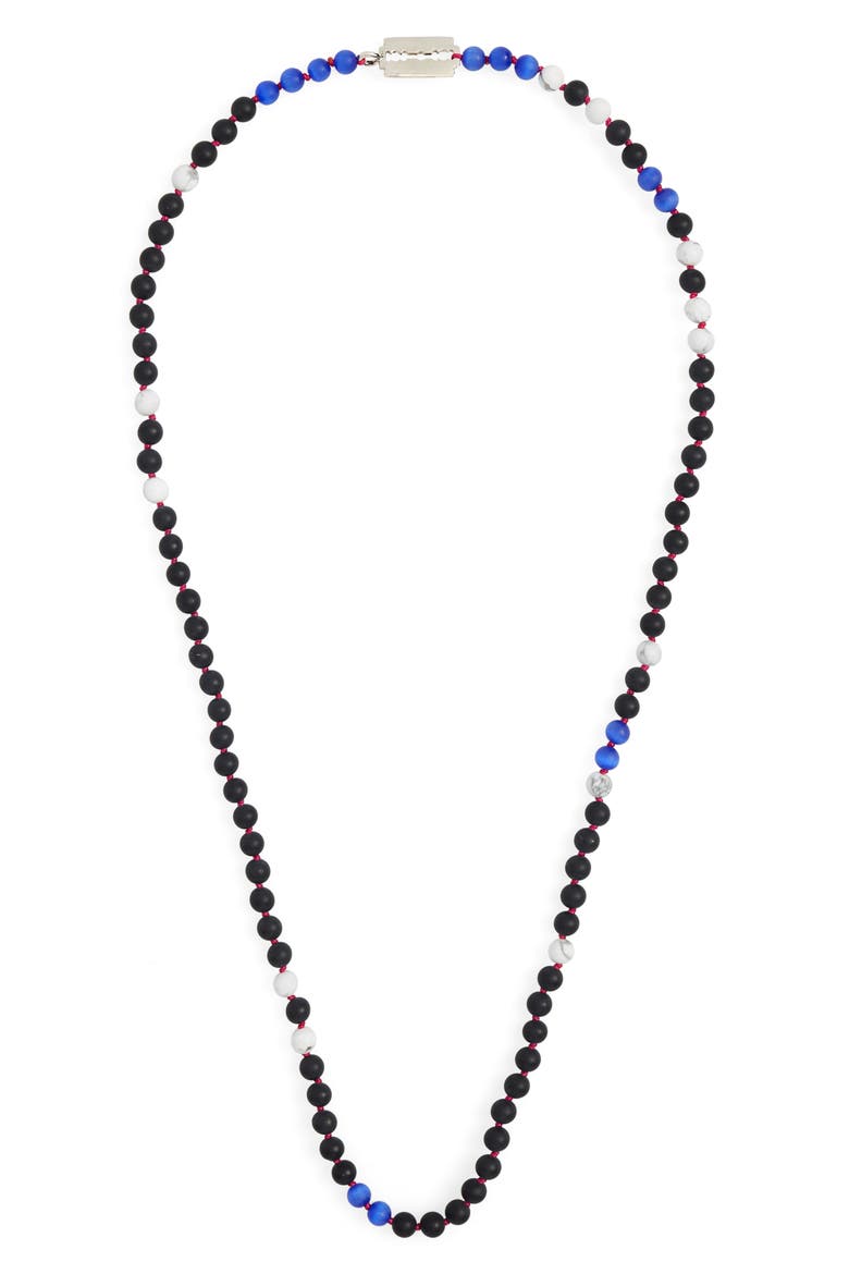 Handknotted Bead Necklace, Main, color, BLACK