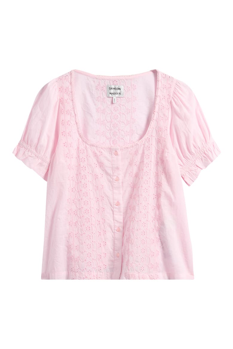 Organic Cotton Eyelet Top, Alternate, color, PINK