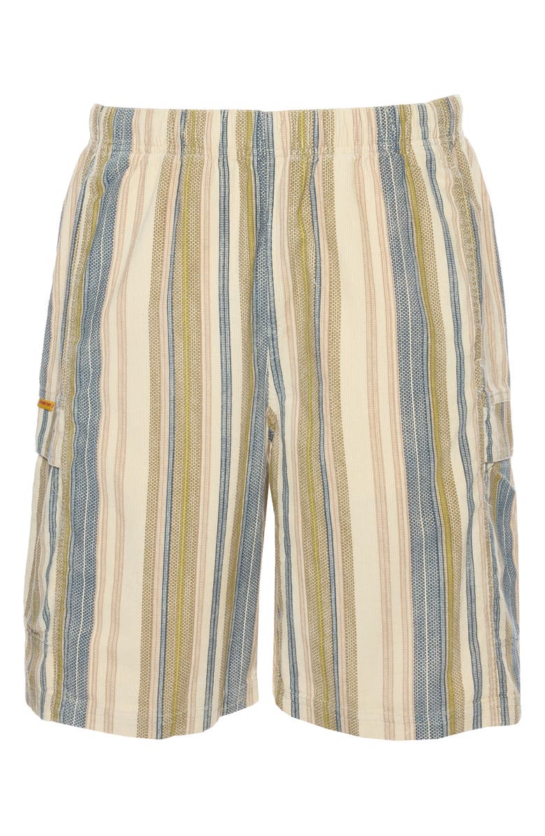 Round Two EZ Stripe Cotton Corduroy Shorts, Alternate, color, Khaki Blue Stripe