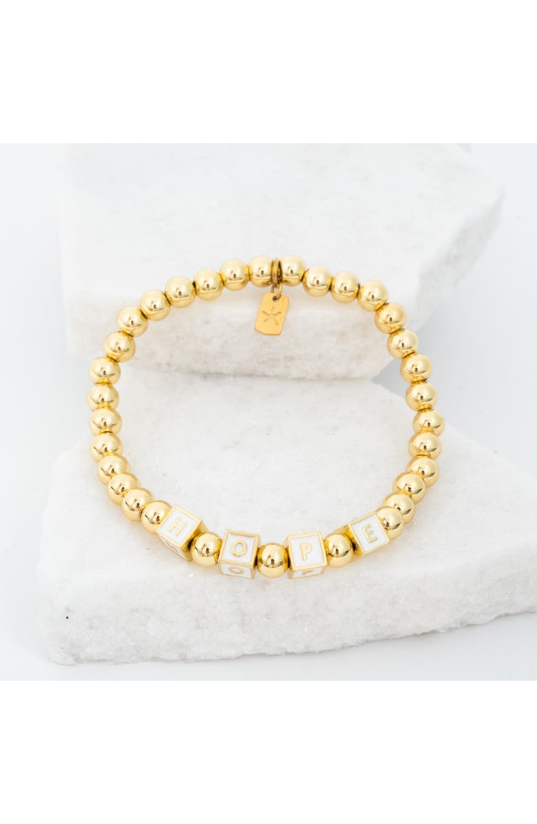 Starfish Project Give Hope, Wear Hope Beaded Bracelet, Main, color, Gold