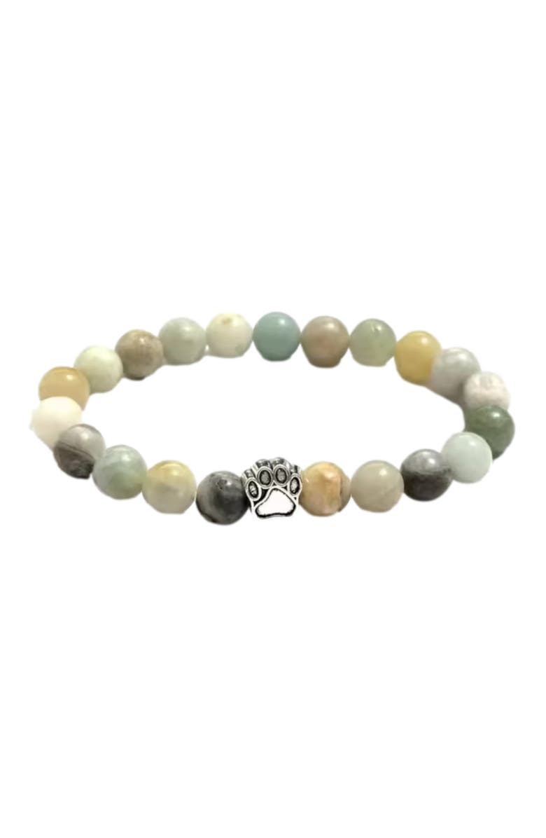 Hollywood Sensation PawZee Beaded Bracelet with Paw Charm, Main, color, Multicolor