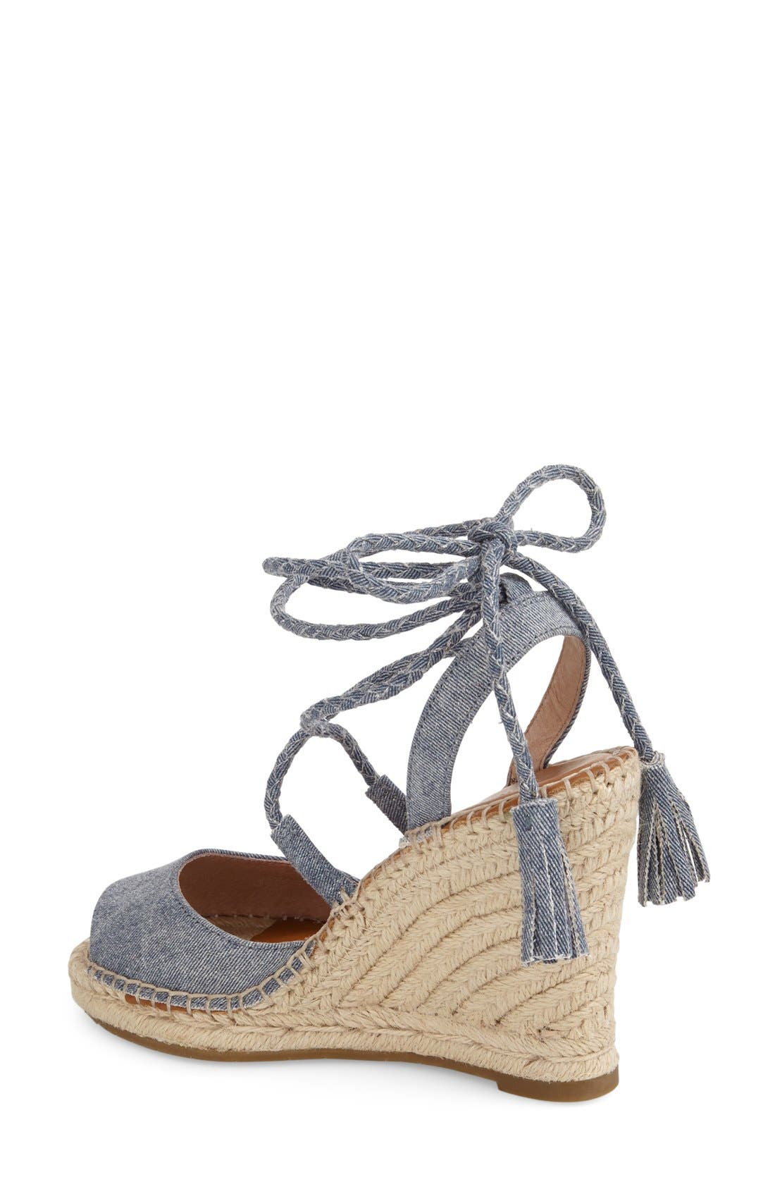 'Phyllis' Espadrille Wedge, Alternate, color, DENIM FABRIC