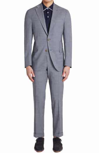 Jack Victor Dean Soft Constructed Plaid Stretch Wool Suit