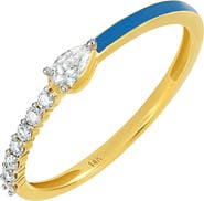 Carrière Jewelry Diamond & Dark Blue Enamel Ring - 0.28ct.