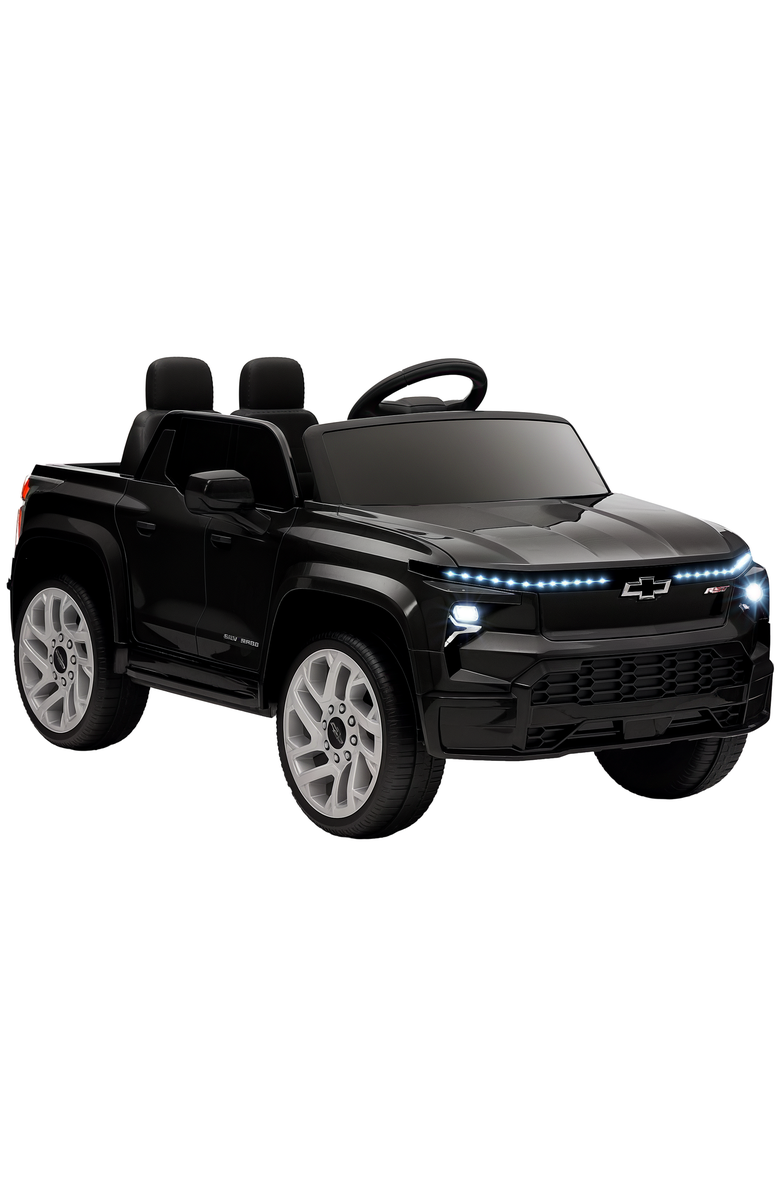 Qaba Chevrolet Silverado EV RST 12V Kids Electric Car w/ Remote, Main, color, Black