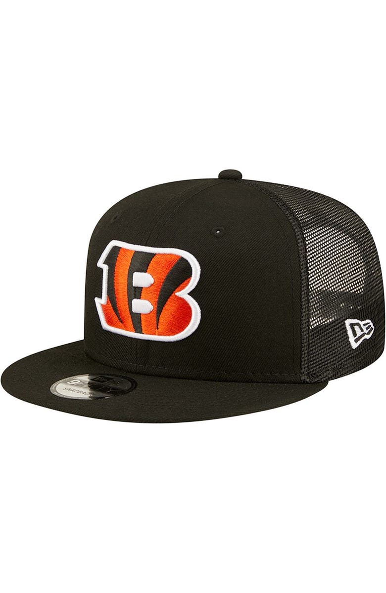 New Era Men's New Era Black Cincinnati Bengals Team Classic Trucker 9FIFTY Snapback Hat, Main, color, 
