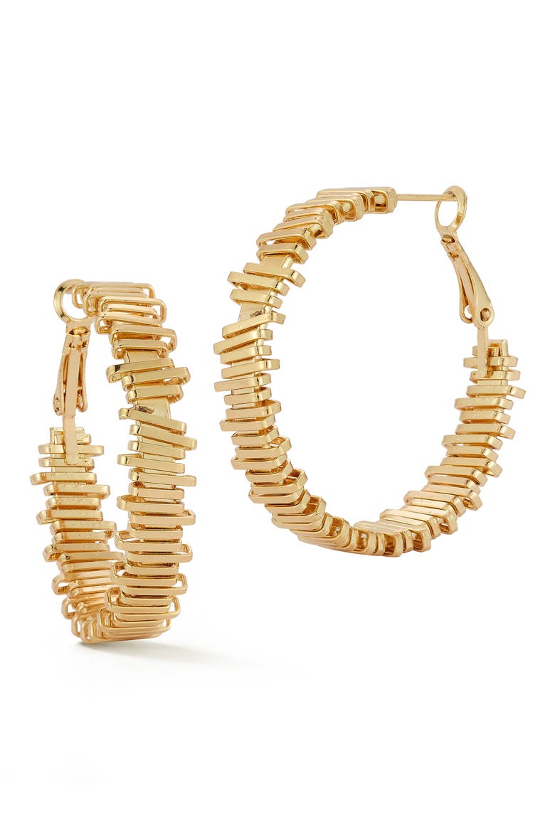 Textured Round Hoop Earrings, Main, color, GOLD