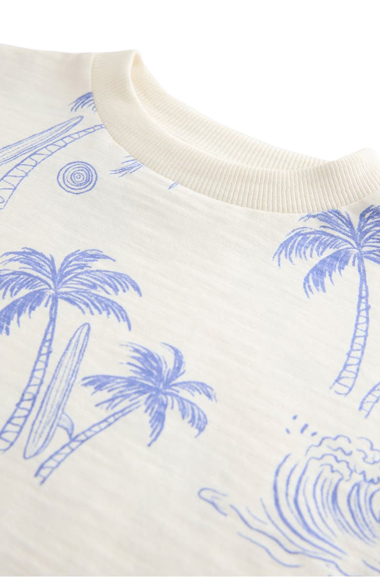 NEXT Kids' Palm Print Cotton T-Shirt, Alternate, color, Blue