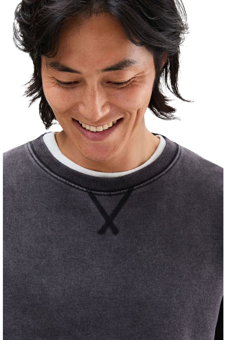 The Recycled Fleece Sweatshirt, Alternate, color, Mineral Black