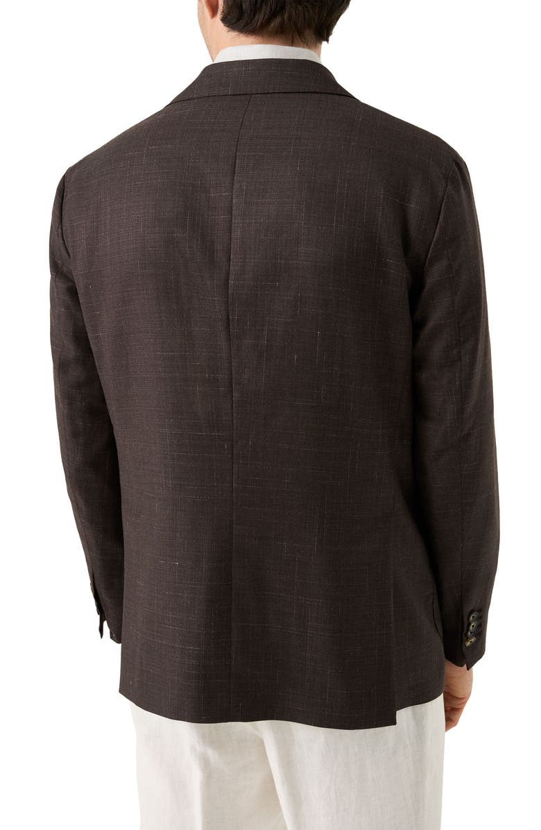 Eton Wool & Silk Soft Jacket, Alternate, color, Medium Brown