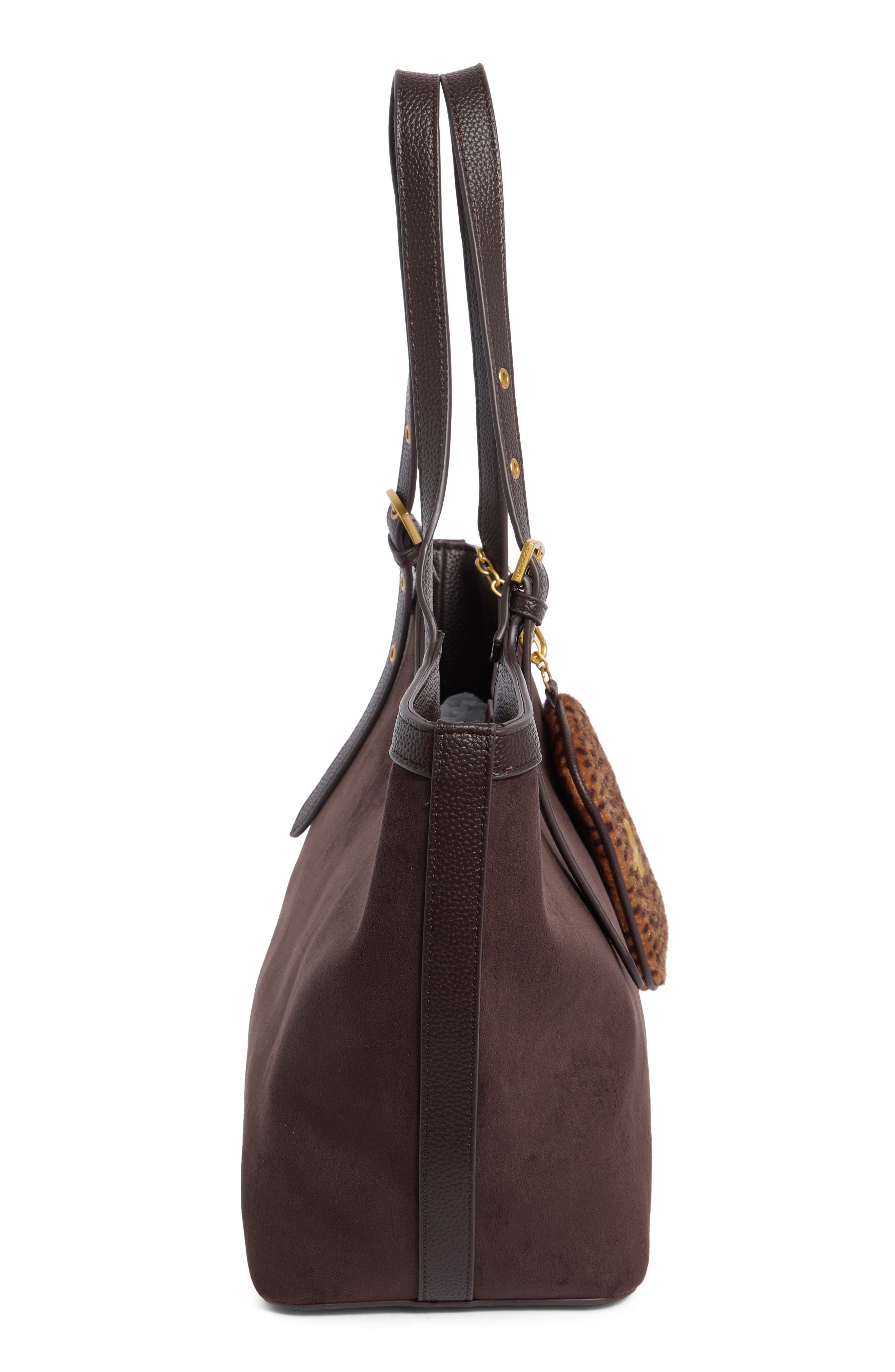 Amelie Faux Leather Bucket Tote, Alternate, color, COCOA