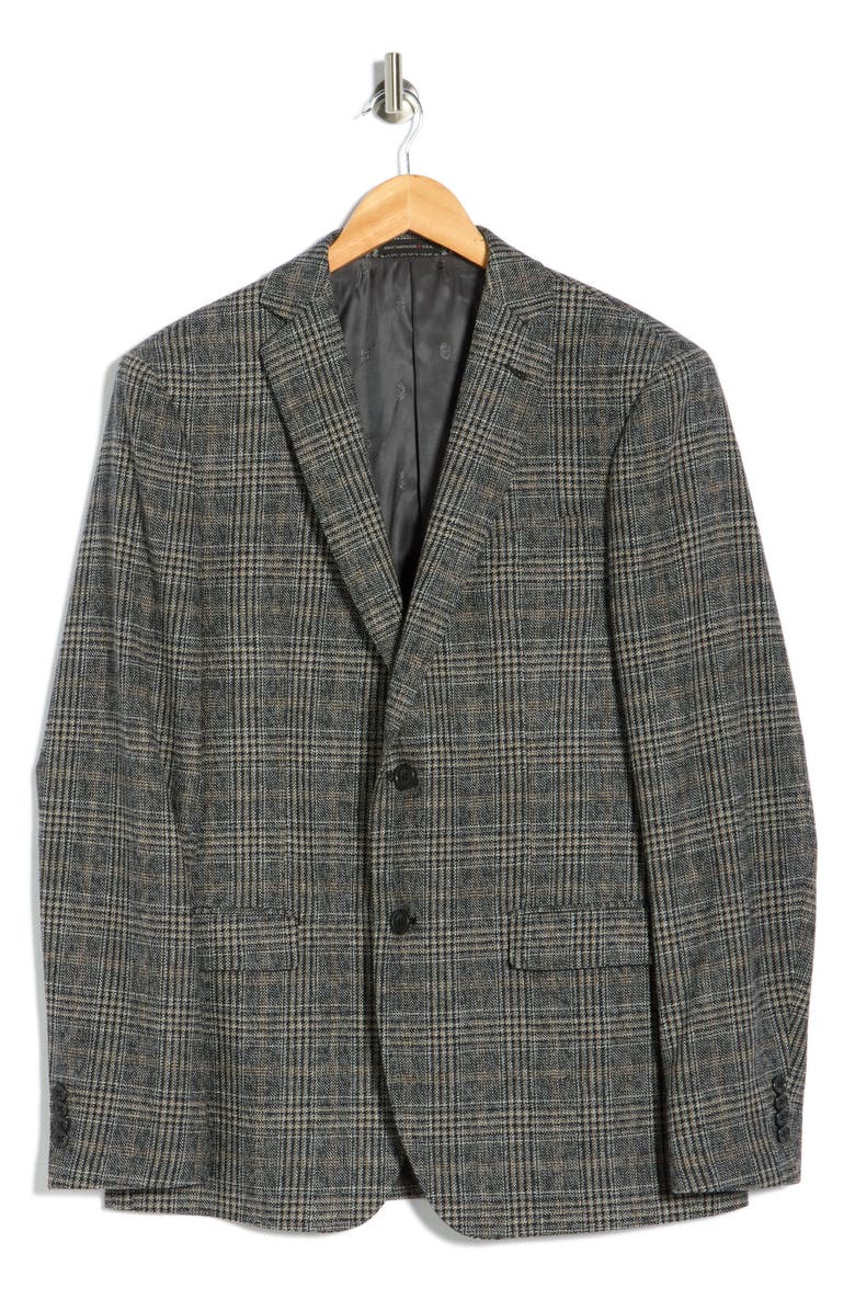John Varvatos Star USA Screenweave Plaid Sport Coat, Alternate, color, Blue