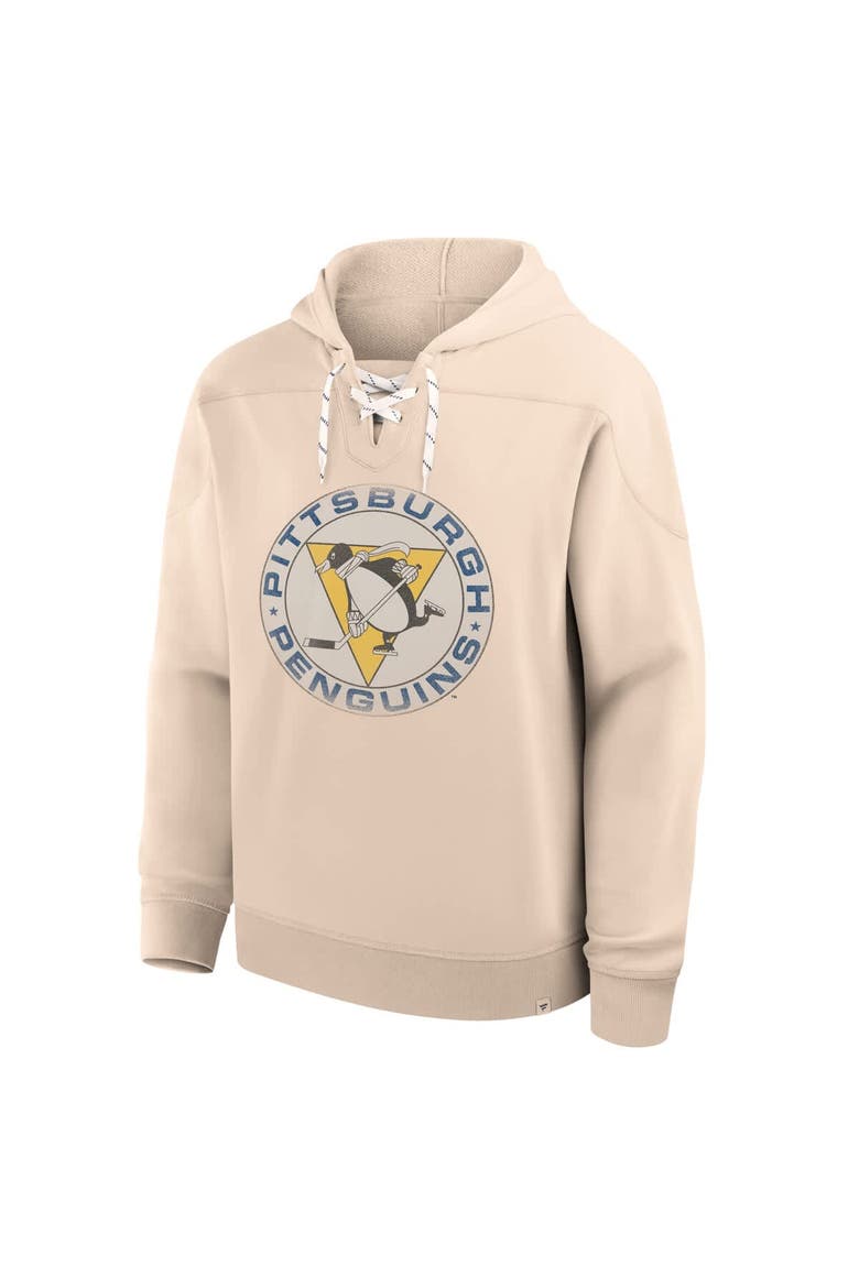 Men's Fanatics Cream Pittsburgh Penguins Vintage Hoodie, Alternate, color, Cream