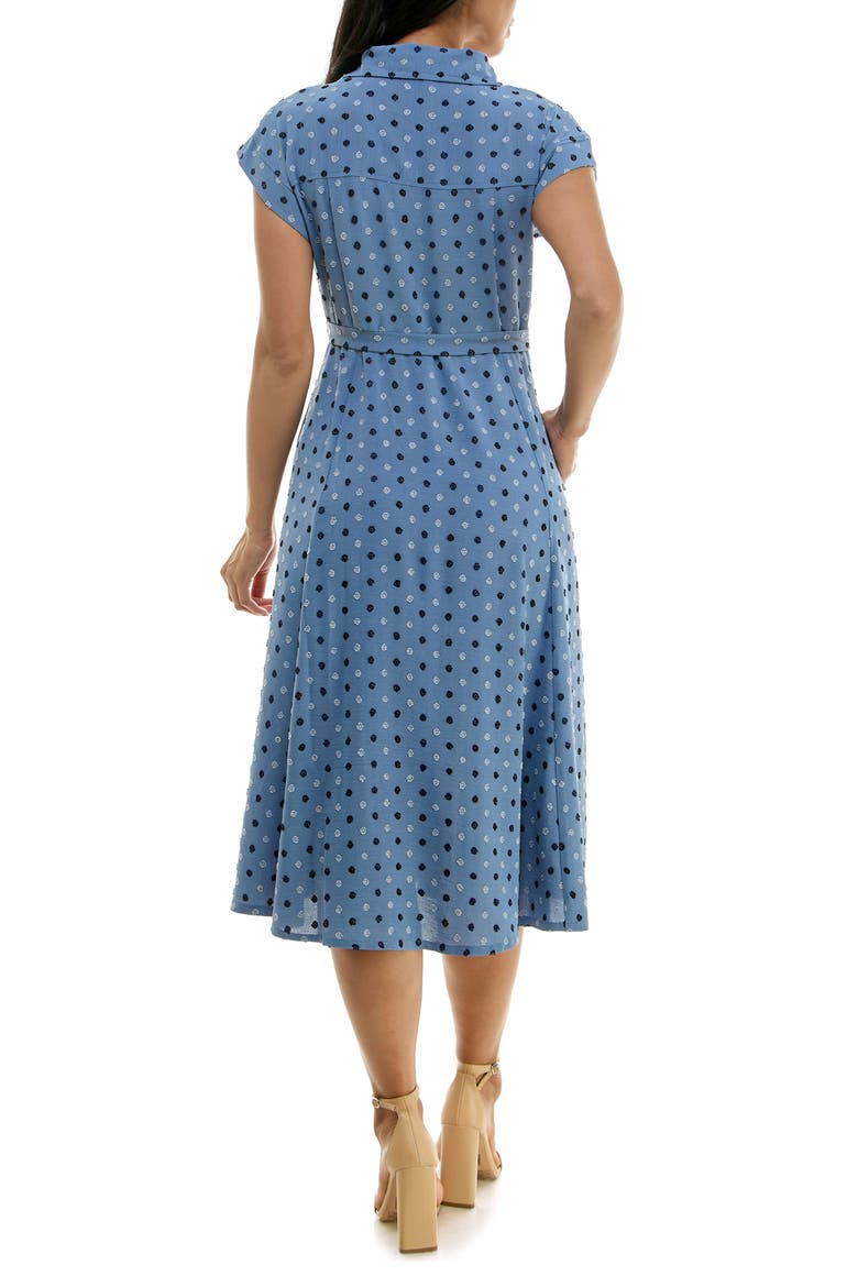 Swiss Dot Cap Sleeve Midi Shirtdress, Alternate, color, DENIM MULTI