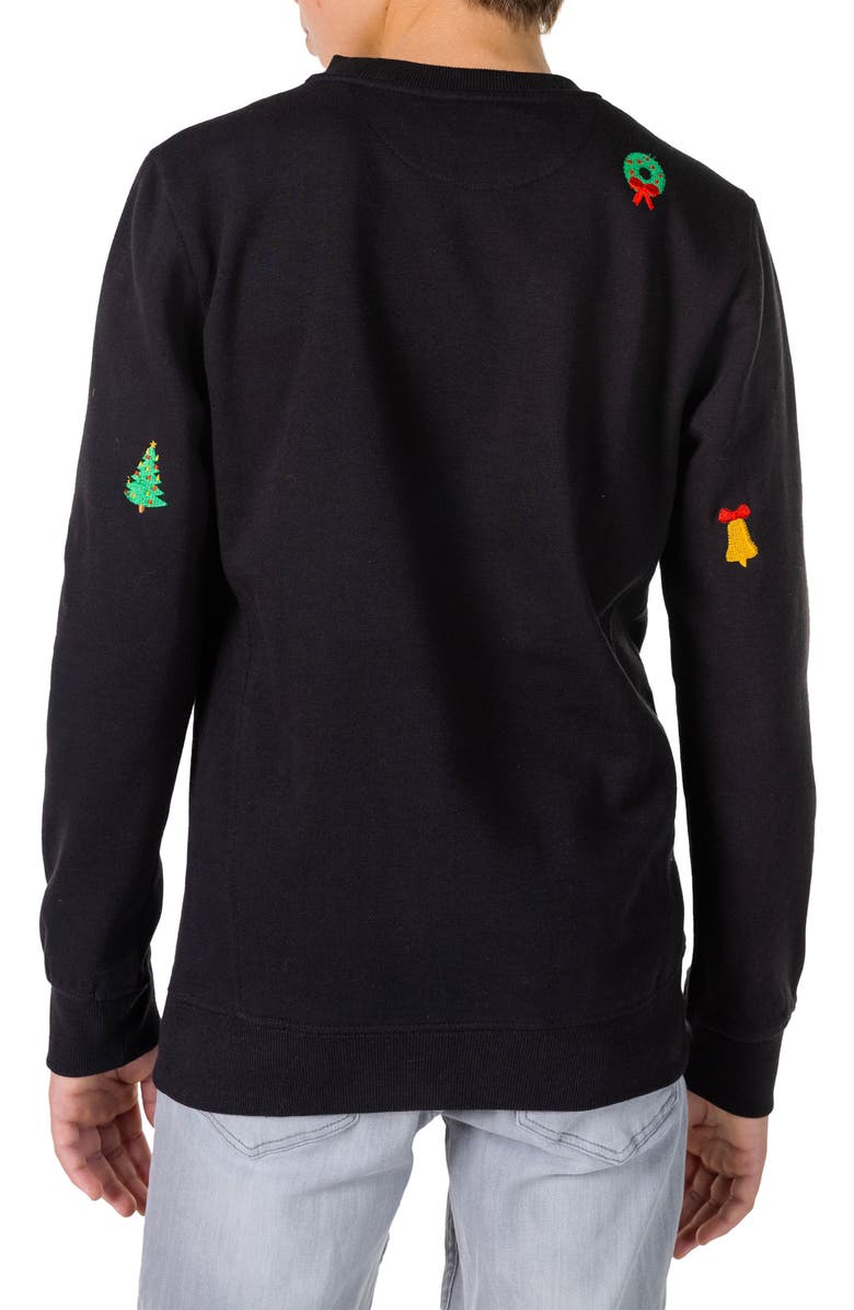 OppoSuits Kids' Deluxe Embroidered X-Mas Icons Sweater, Alternate, color, 