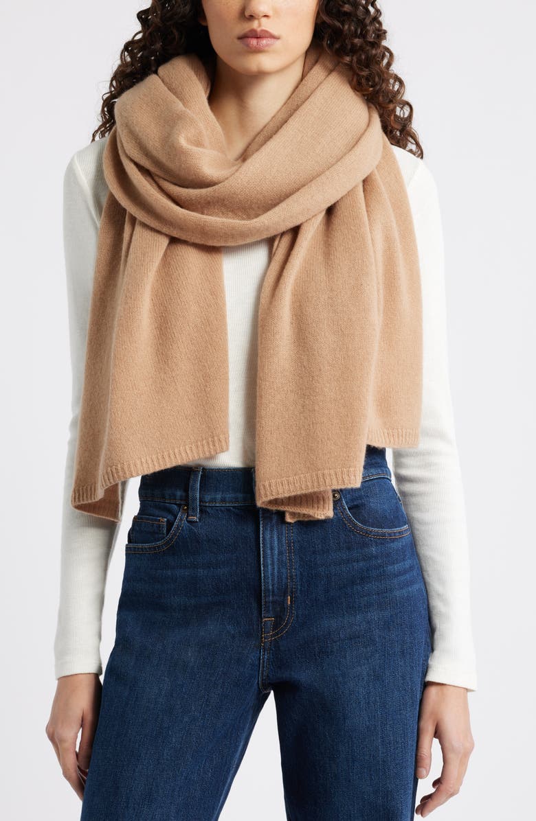Nordstrom Cashmere Scarf, Main, color, Tan Tannin