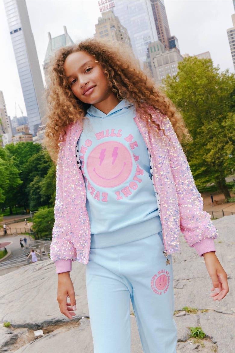 Pretty Sequin Bomber, Alternate, color, Pink