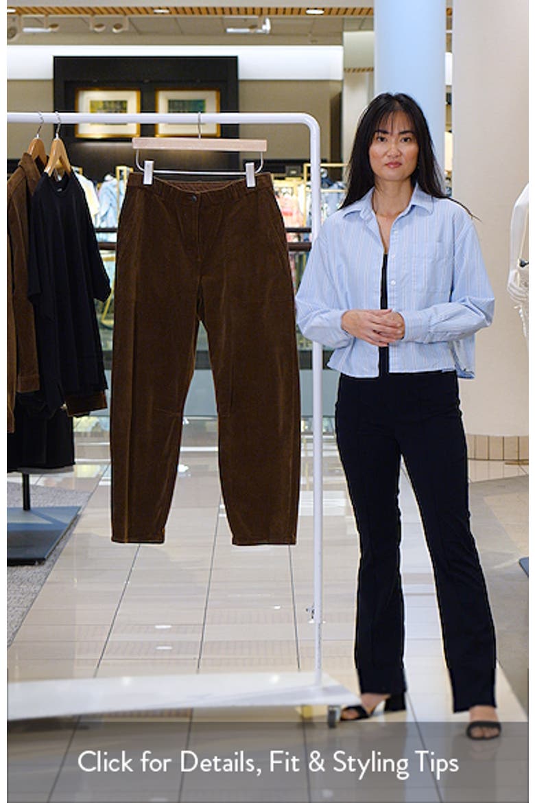 Stretch Organic Cotton Corduroy Arch Wide Leg Ankle Pants video