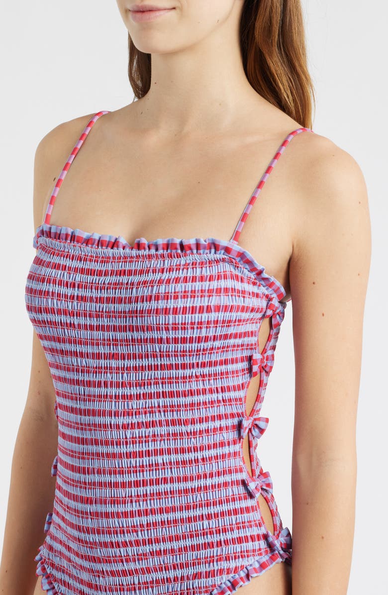 Damson Madder Betty Plaid One Piece Swimsuit, Alternate, color, 