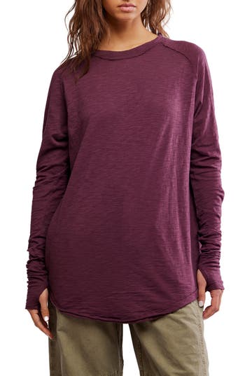 Free People We The Free Arden Extra Long Cotton Top In Purple