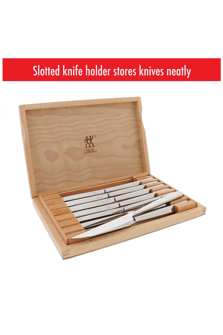 8-Piece Stainless Steel Steak Knife Set, Alternate, color, STAINLESS STEEL