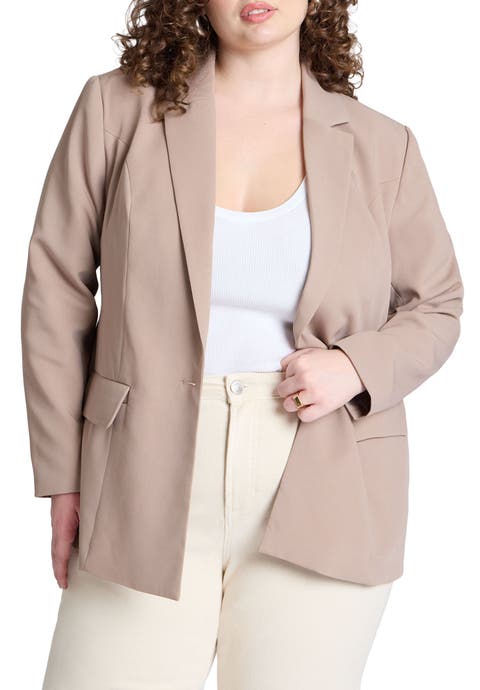 The Fluid Crepe Longline Blazer (Plus Available)