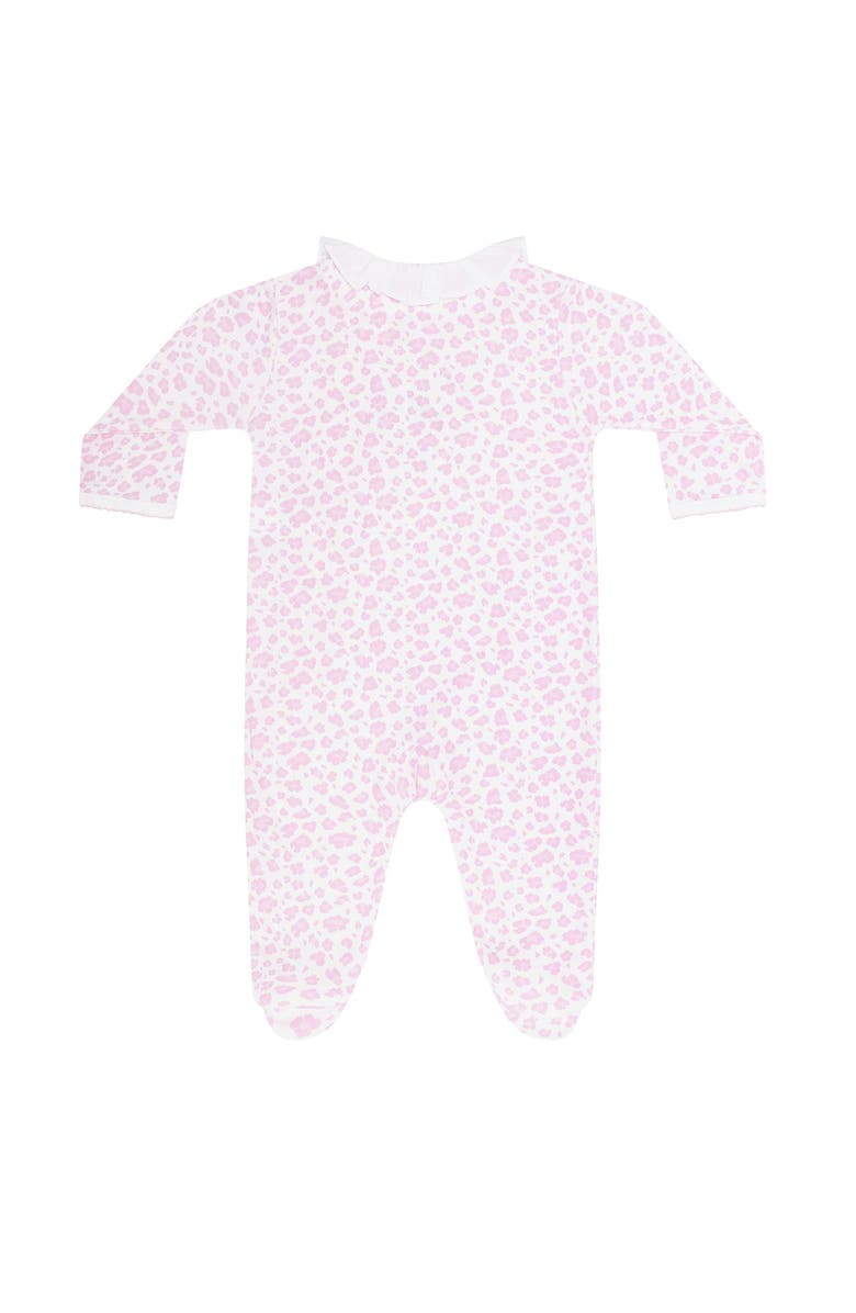 Nellapima Pink Cheetah Print Crossover Footie - Baby, Alternate, color, Pink