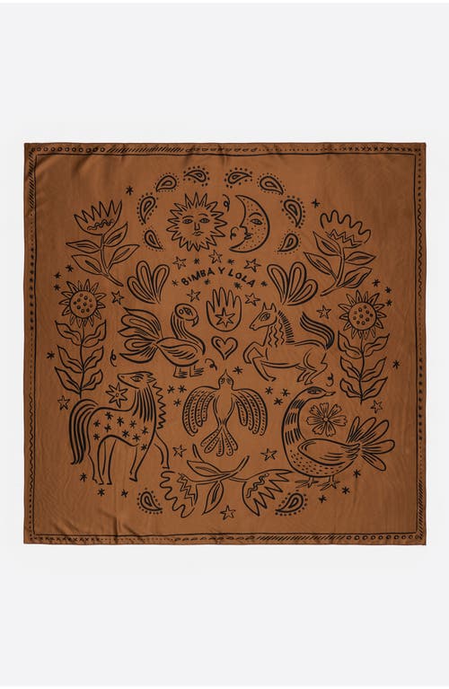 Bimba Y Lola Two-tone Esoteric Scarf In Brown