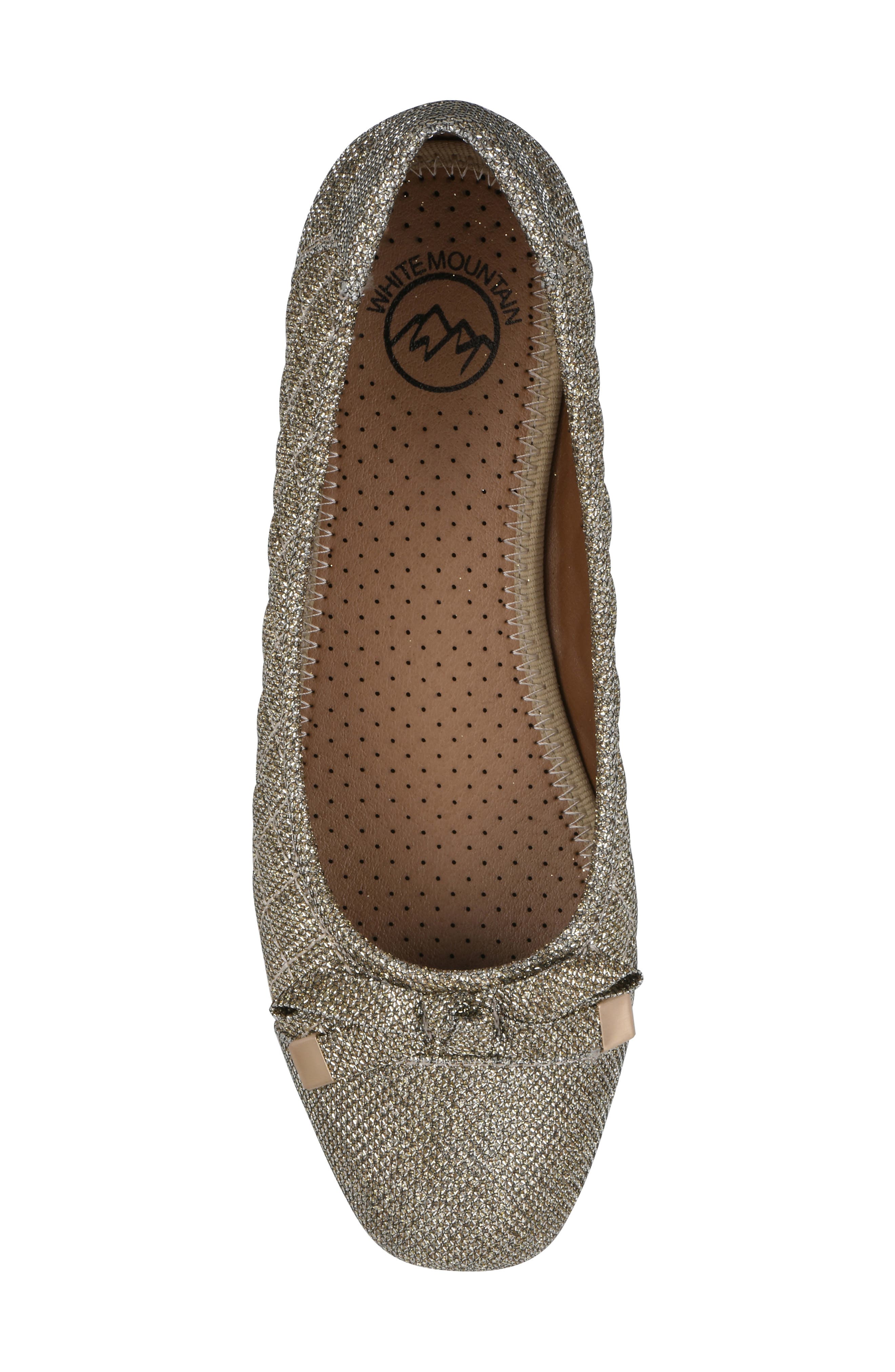Bocah Cap Toe Ballet Flat, Alternate, color, GOLD GLITTER FABRIC