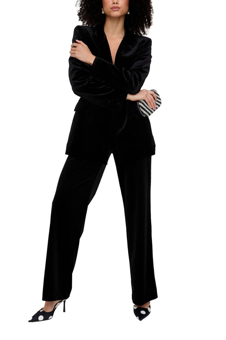 Valerie Tailored Velvet Blazer, Alternate, color, Black