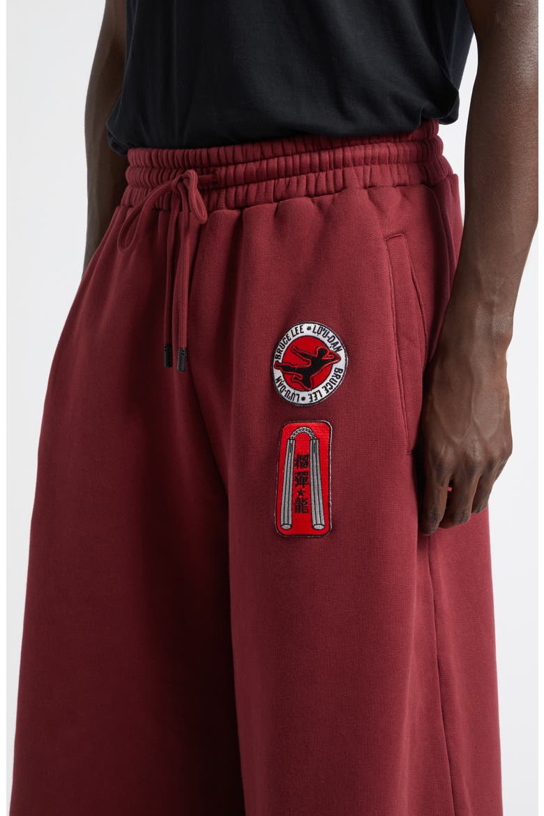 Bruce Lee Cotton Fleece Gym Sweatpants, Alternate, color, MERLOT