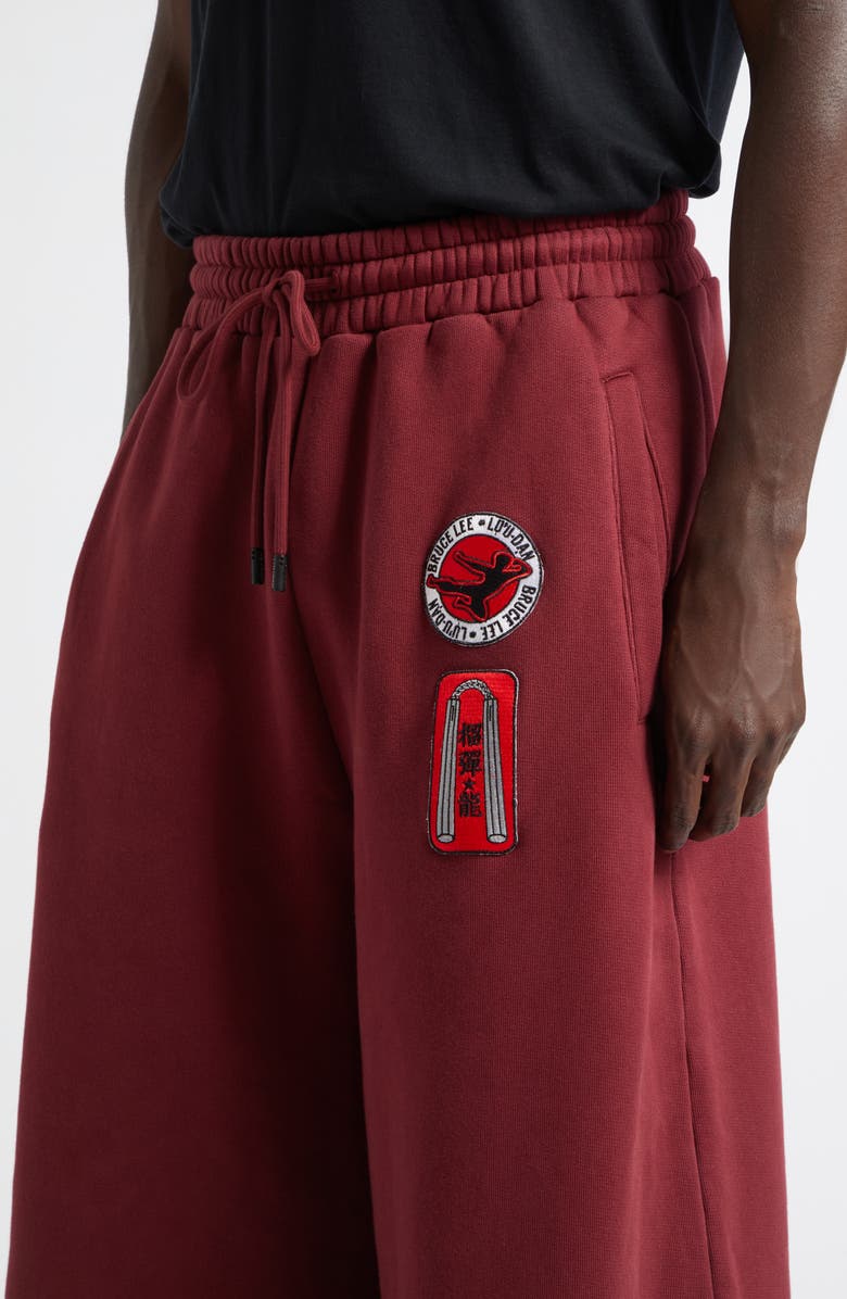 LU'U DAN Bruce Lee Cotton Fleece Gym Sweatpants, Alternate, color, Merlot