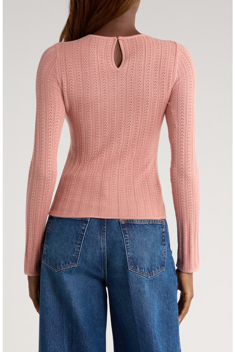 Alis Pointelle Knit Top, Alternate, color, PINK