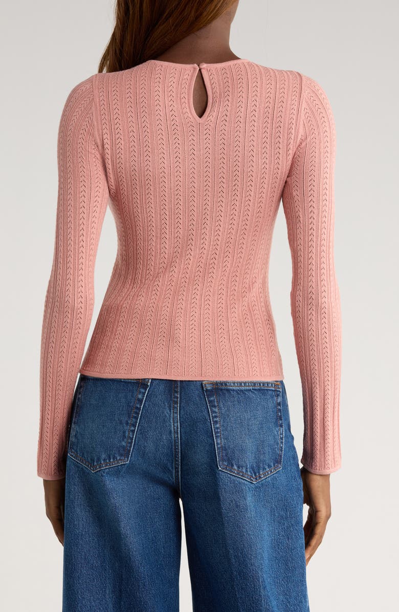 PAIGE Alis Pointelle Knit Top, Alternate, color, Pink