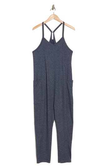 Z By Zella Change Of Heart Jumpsuit In Navy Sapphire Heather