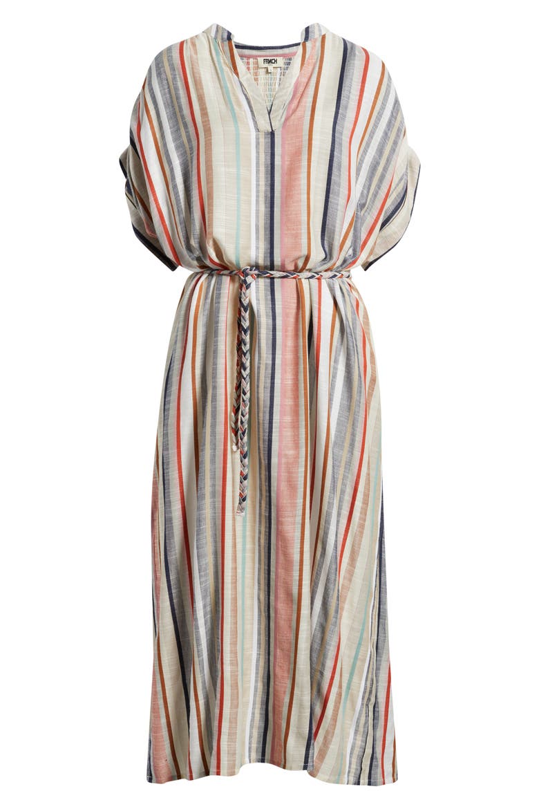 Belted Stripe Maxi Dress, Alternate, color, BLEU JEAN