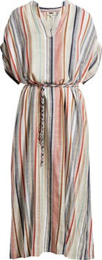 FRNCH Belted Stripe Maxi Dress