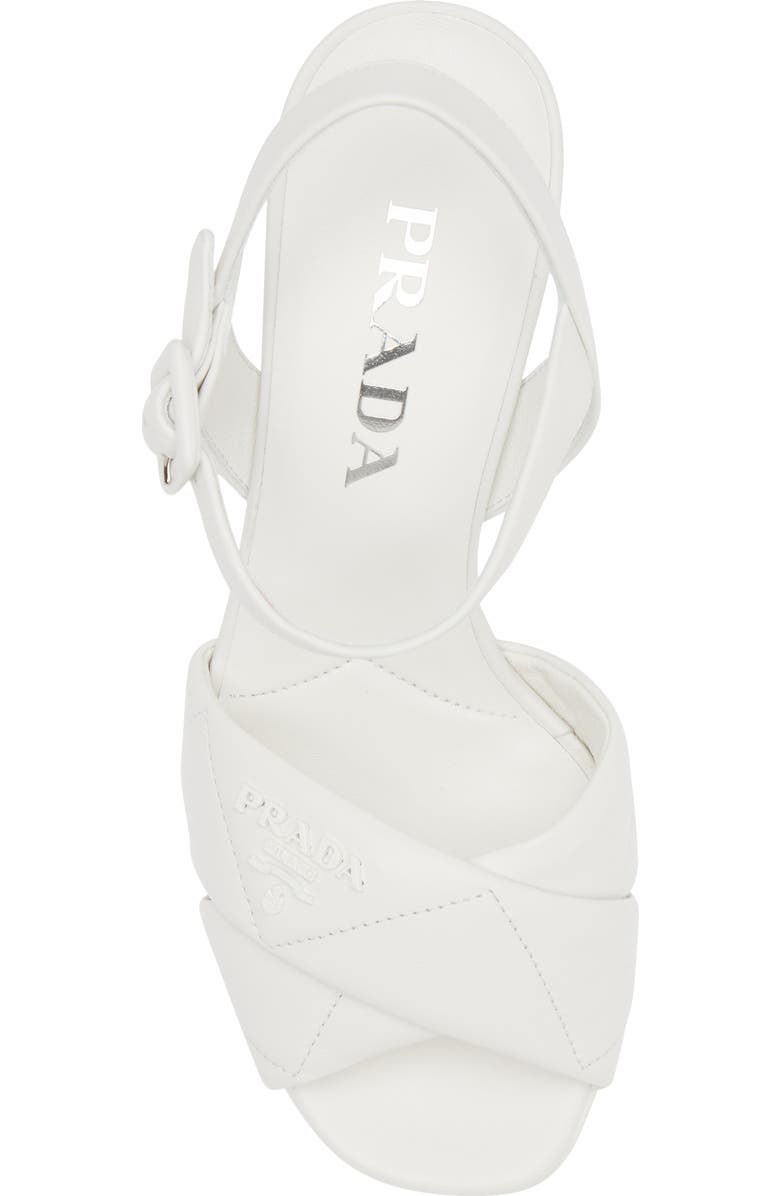 Prada Diagram Platform Sandal, Alternate, color, White