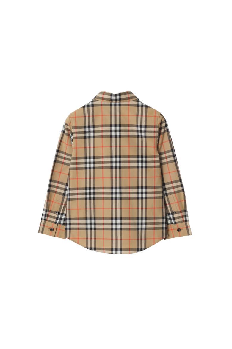Check Cotton Shirt, Alternate, color, Sand beige