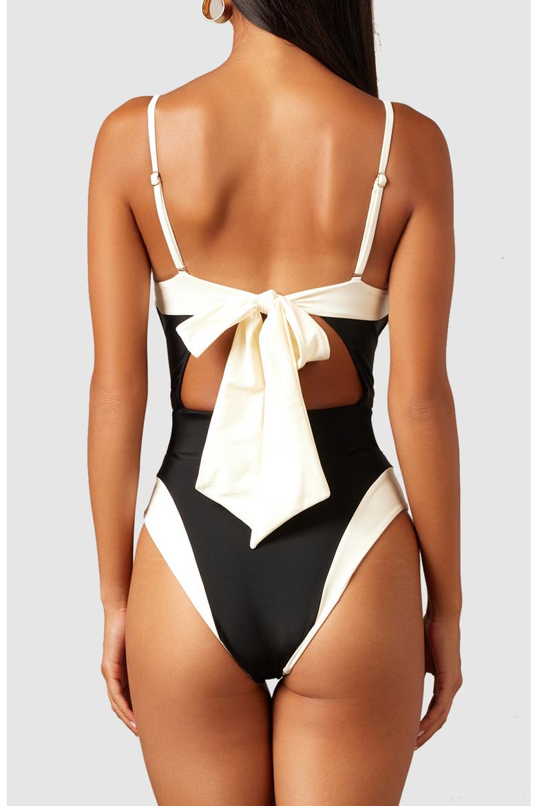 Cherish One-Piece Swimsuit, Alternate, color, Black