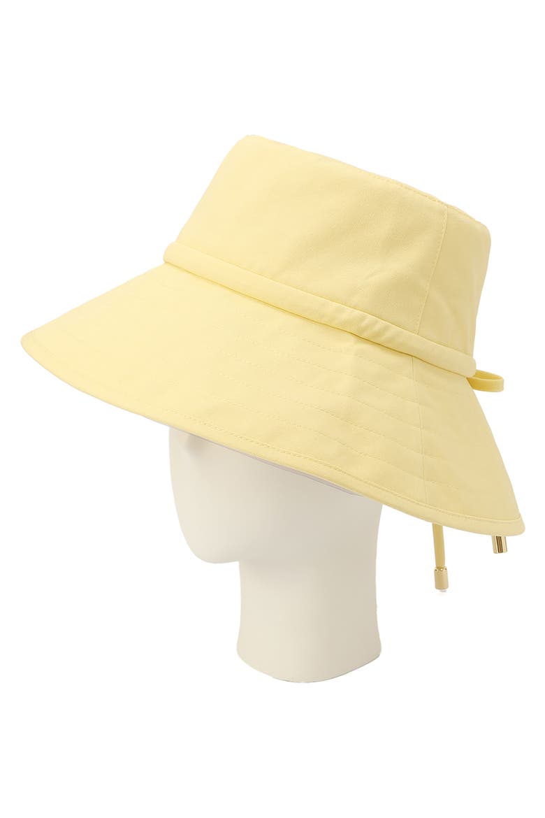 bow ties long brim bucket hat, Alternate, color, PALE CITRON