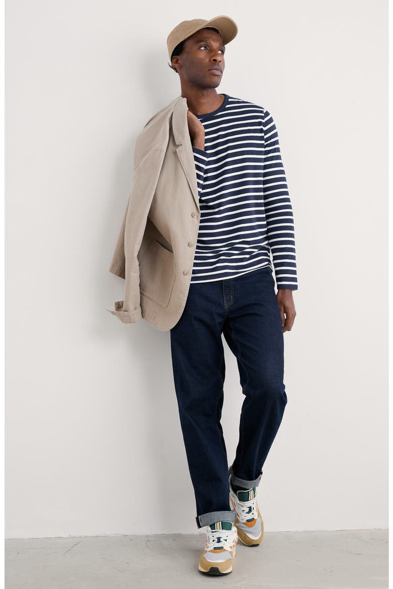 Sailor Stripe Long Sleeve T-Shirt, Alternate, color, BRETON MARITIME CHALK