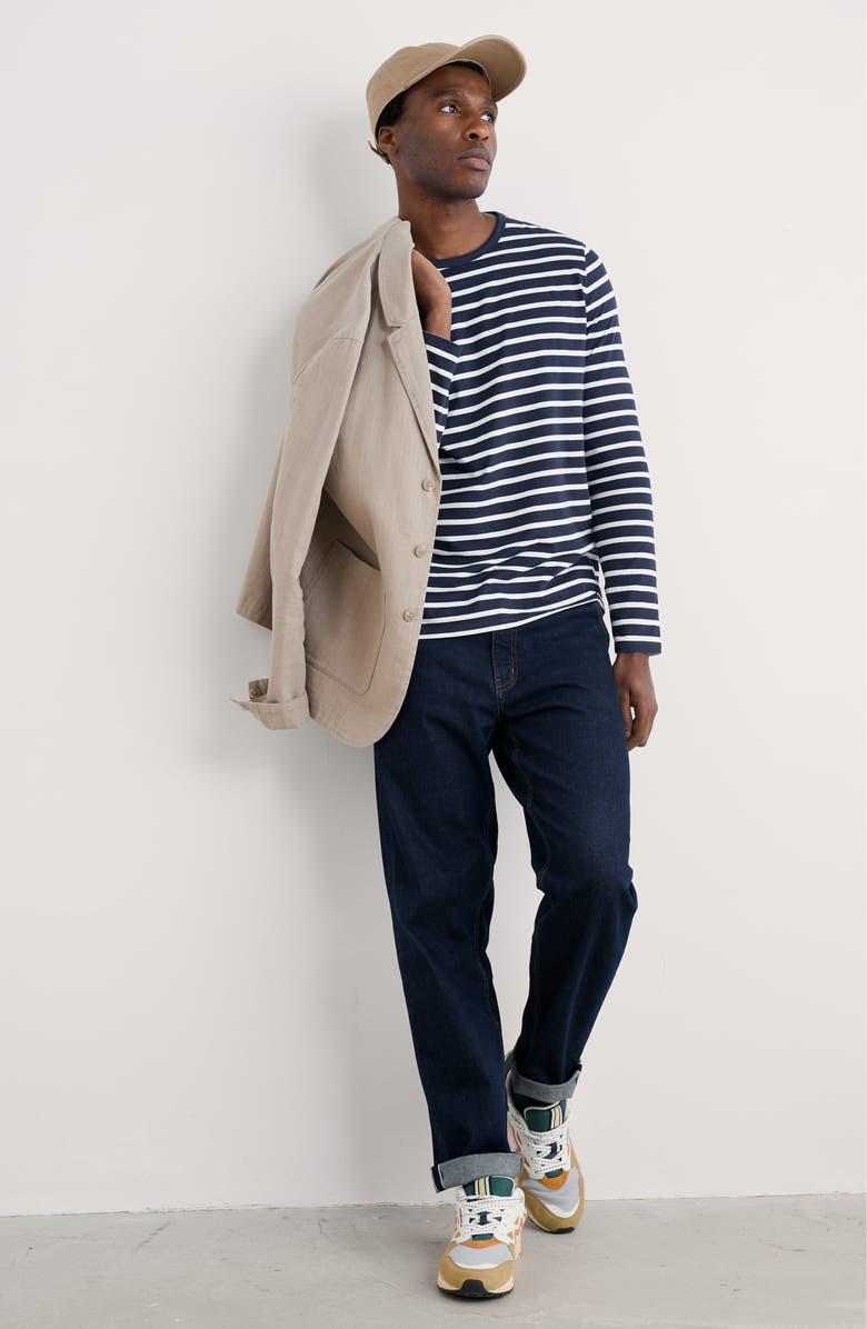 Seasalt Cornwall Sailor Stripe Long Sleeve T-Shirt, Alternate, color, Breton Maritime Chalk