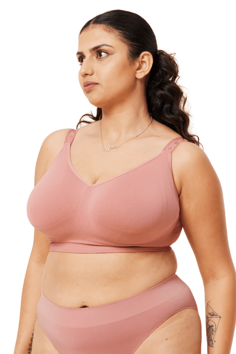 SUGAR CANDY SEAMLESS BRALETTE, Alternate, color, ROSEWOOD